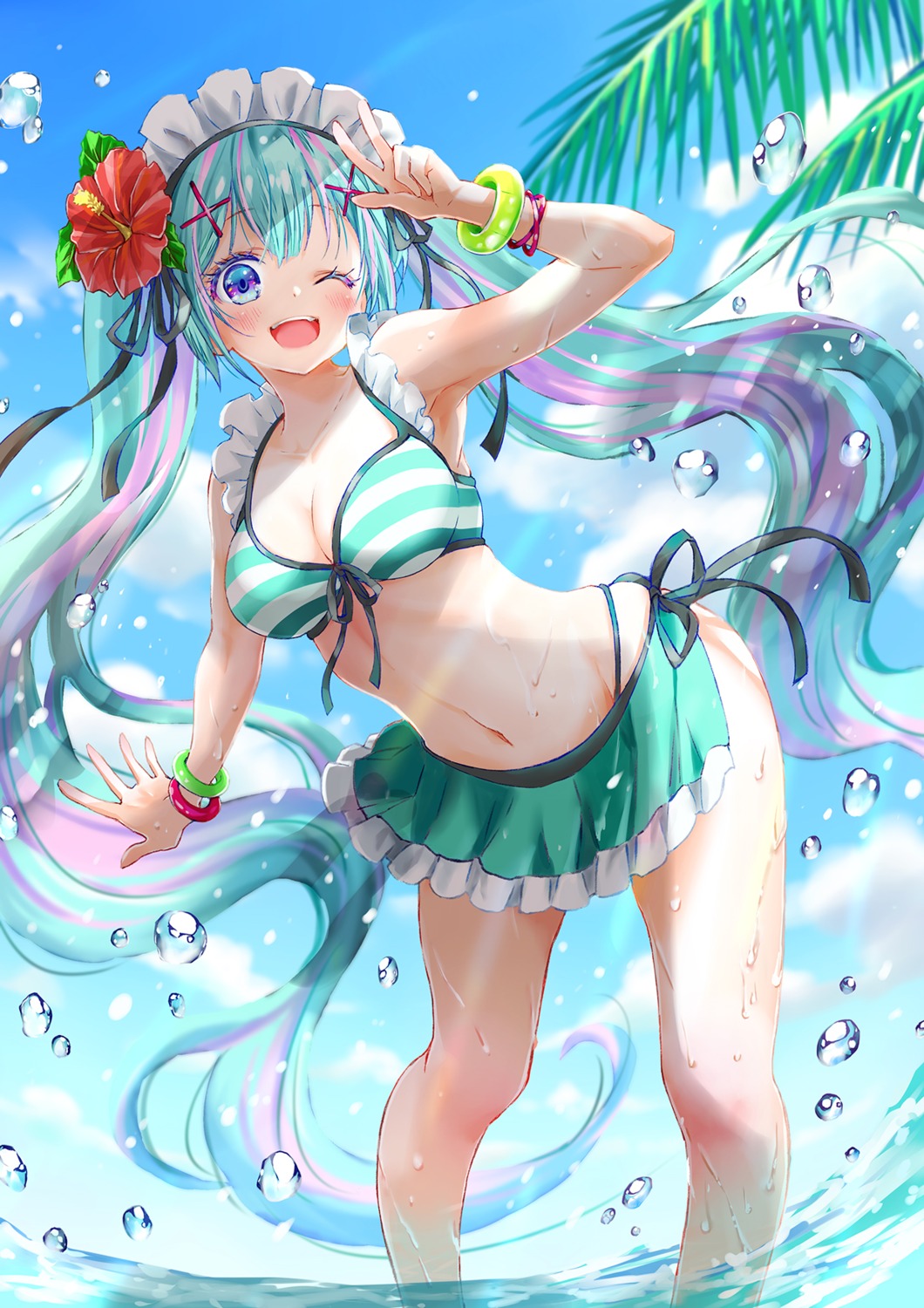 24maid3 Vocaloid Hatsune Miku Bikini Swimsuits Wet 678608 Yande Re